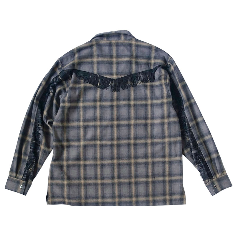 【期間限定:11/10(mon)～16(sun)】OMBRECHECK FRINGE SHIRTS -2.COLOR-