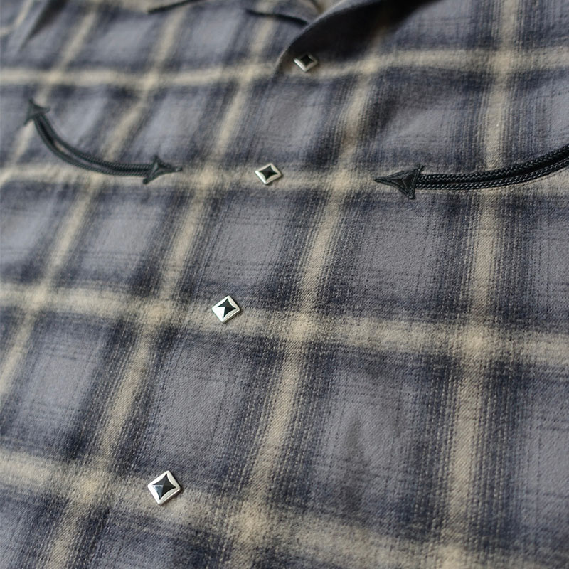 【期間限定:11/10(mon)～16(sun)】OMBRECHECK FRINGE SHIRTS -2.COLOR-