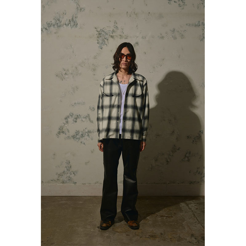 【期間限定:11/10(mon)～16(sun)】OMBRECHECK FRINGE SHIRTS -2.COLOR-