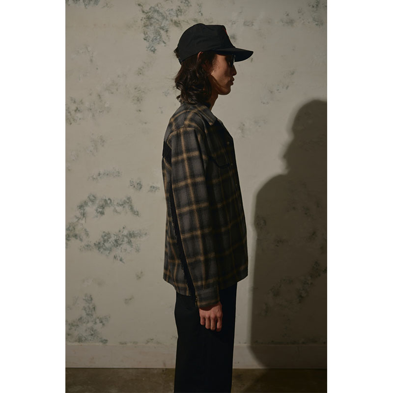 【期間限定:11/10(mon)～16(sun)】OMBRECHECK FRINGE SHIRTS -2.COLOR-