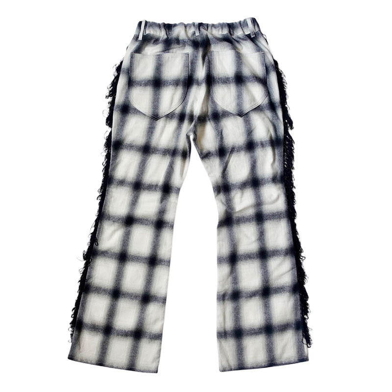 【期間限定:11/10(mon)～16(sun)】OMBRECHECK FRINGE PANTS -2.COLOR-