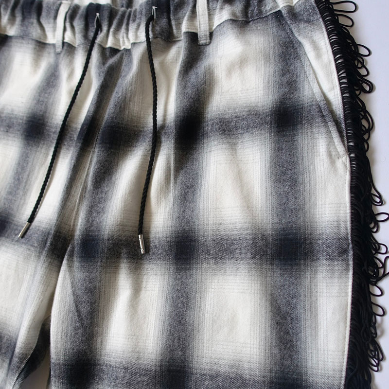 【期間限定:11/10(mon)～16(sun)】OMBRECHECK FRINGE PANTS -2.COLOR-