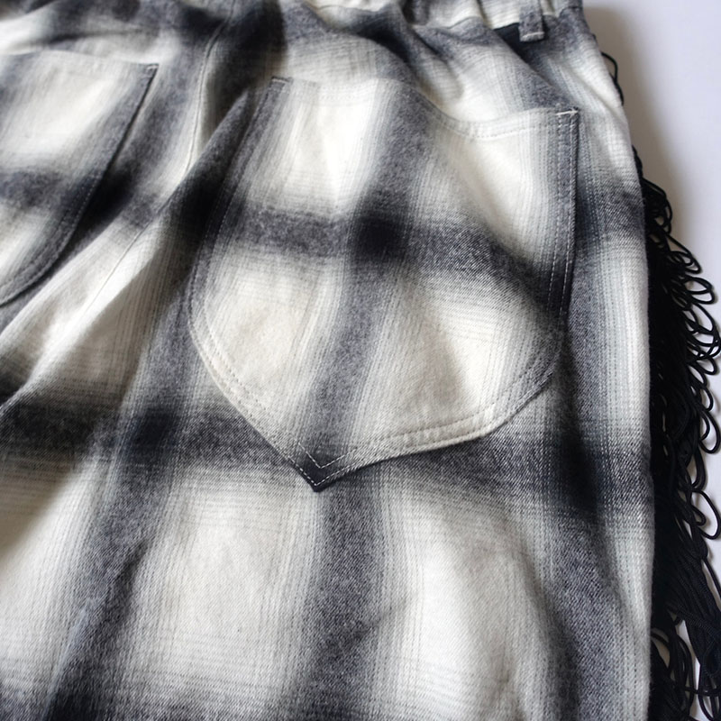 【期間限定:11/10(mon)～16(sun)】OMBRECHECK FRINGE PANTS -2.COLOR-