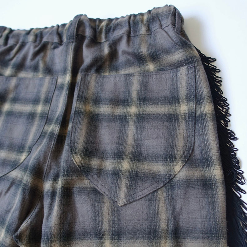 【期間限定:11/10(mon)～16(sun)】OMBRECHECK FRINGE PANTS -2.COLOR-