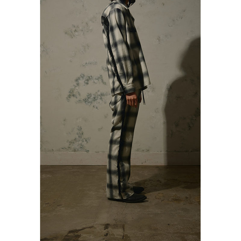 【期間限定:11/10(mon)～16(sun)】OMBRECHECK FRINGE PANTS -2.COLOR-