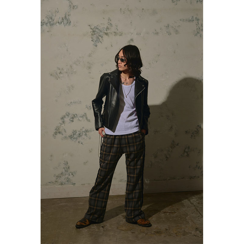 【期間限定:11/10(mon)～16(sun)】OMBRECHECK FRINGE PANTS -2.COLOR-