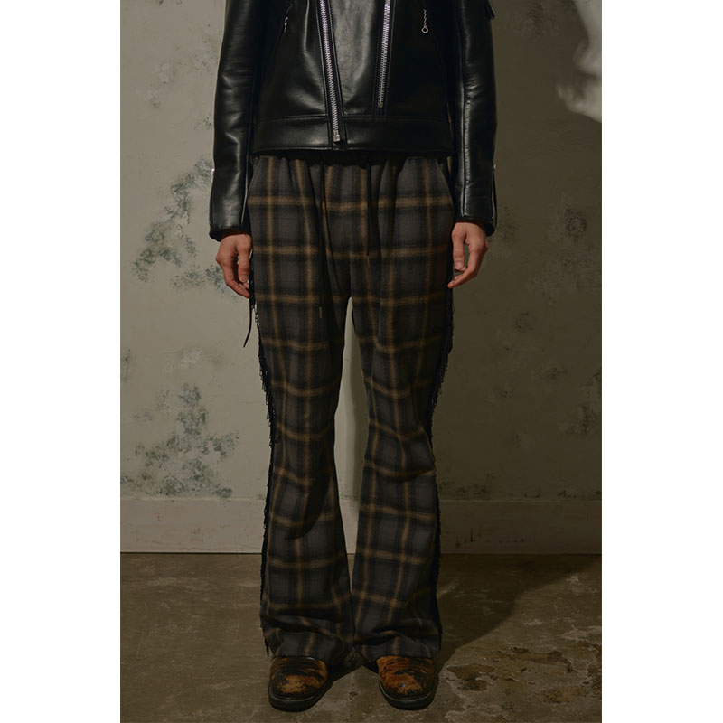 【期間限定:11/10(mon)～16(sun)】OMBRECHECK FRINGE PANTS -2.COLOR-