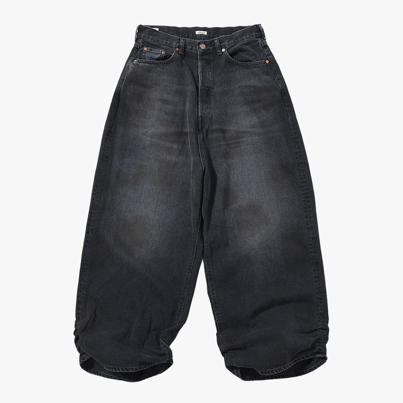 FRESH MAN DENIM WIDE PANTS by EDWIN "USED" -BLACK-