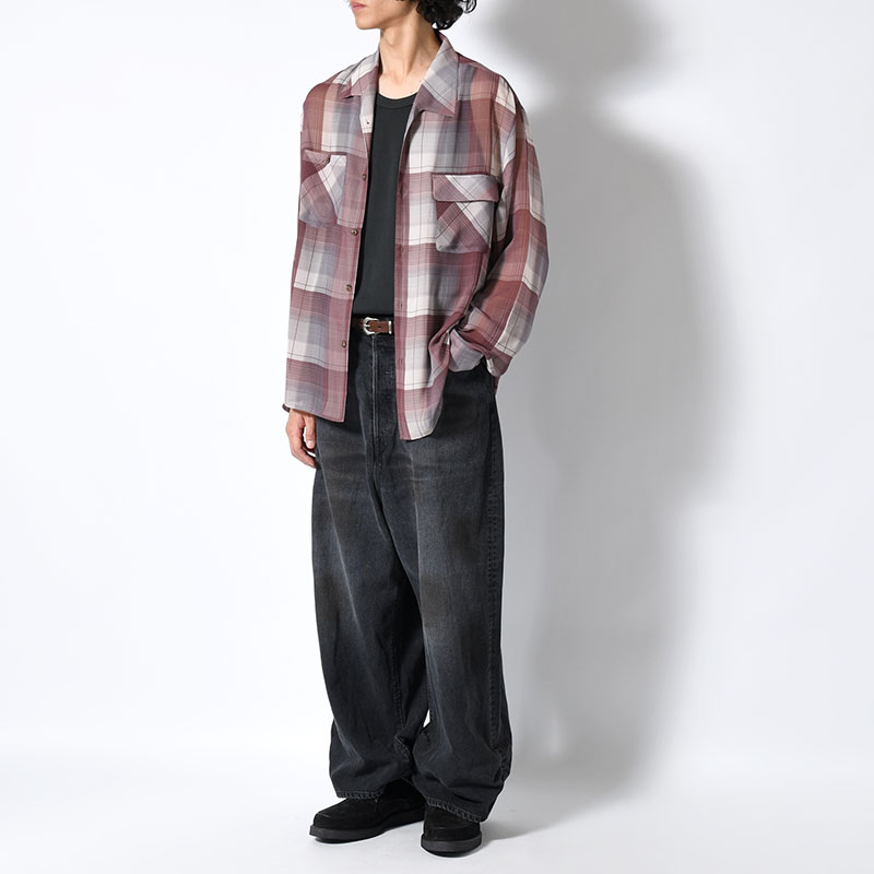 FRESH MAN DENIM WIDE PANTS by EDWIN "USED" -BLACK-