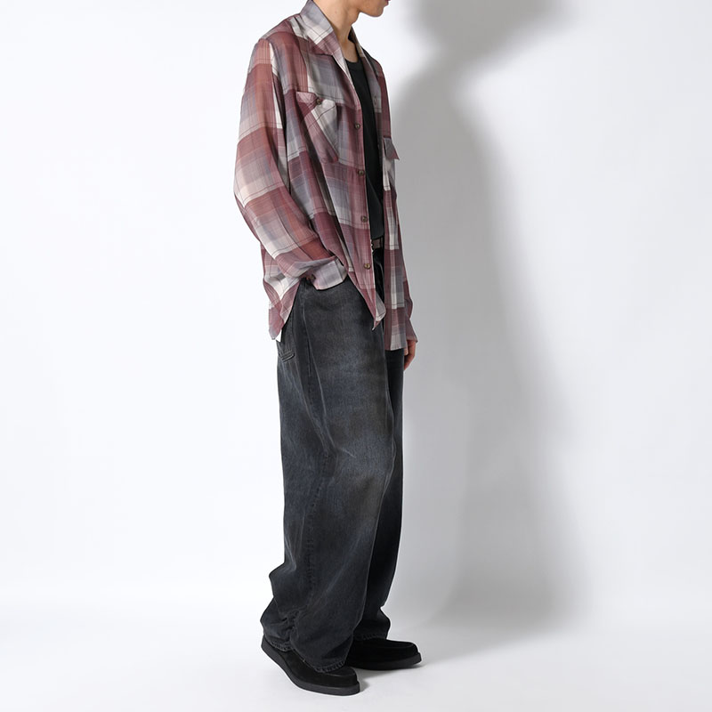 FRESH MAN DENIM WIDE PANTS by EDWIN "USED" -BLACK-