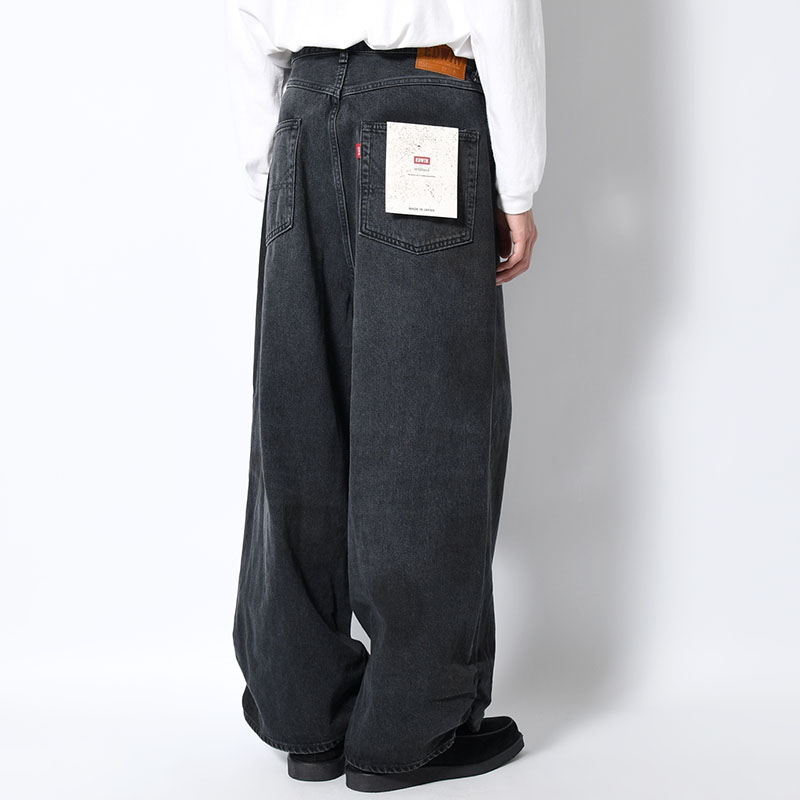FRESH MAN DENIM WIDE PANTS by EDWIN "USED" -BLACK-