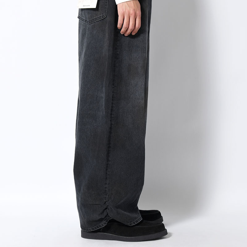 FRESH MAN DENIM WIDE PANTS by EDWIN "USED" -BLACK-