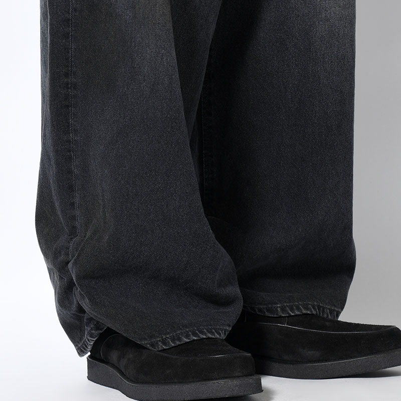 FRESH MAN DENIM WIDE PANTS by EDWIN "USED" -BLACK-