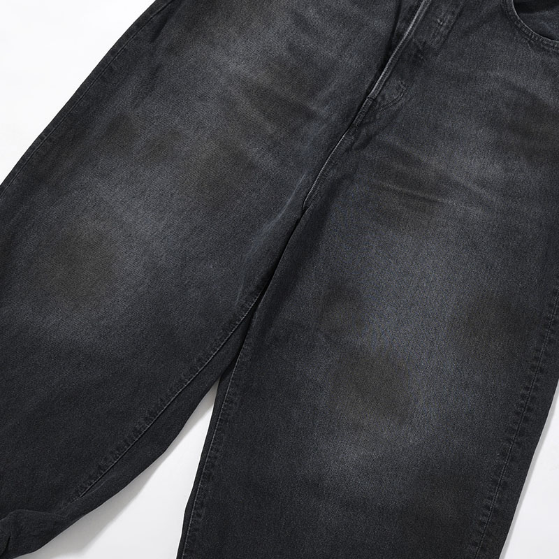 FRESH MAN DENIM WIDE PANTS by EDWIN "USED" -BLACK-