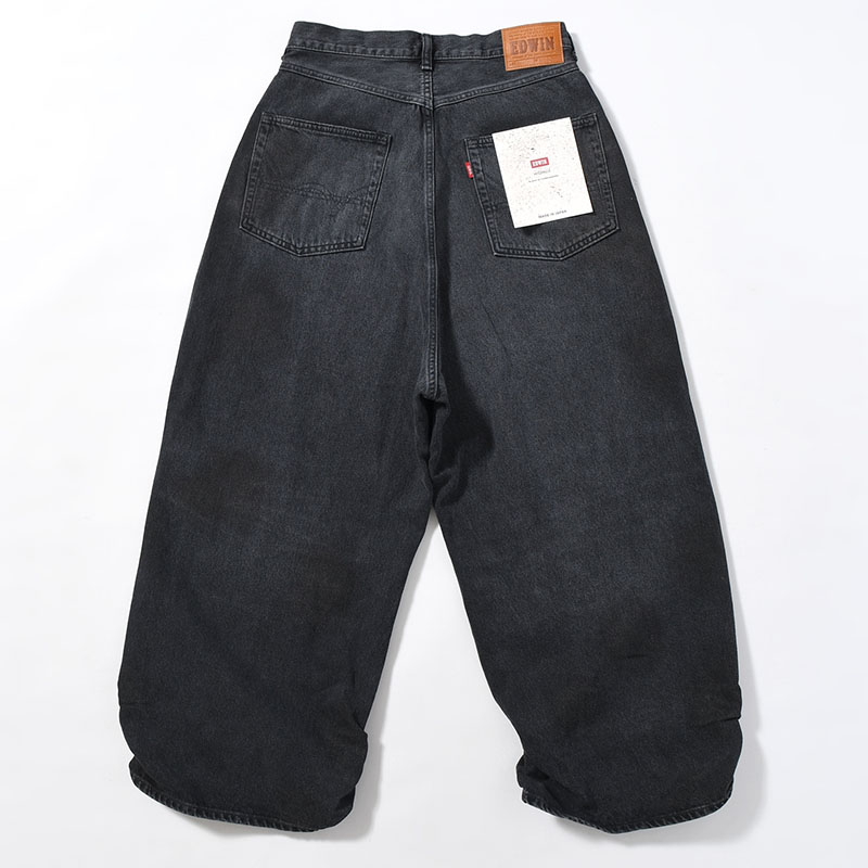 FRESH MAN DENIM WIDE PANTS by EDWIN "USED" -BLACK-