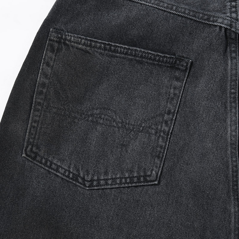 FRESH MAN DENIM WIDE PANTS by EDWIN "USED" -BLACK-