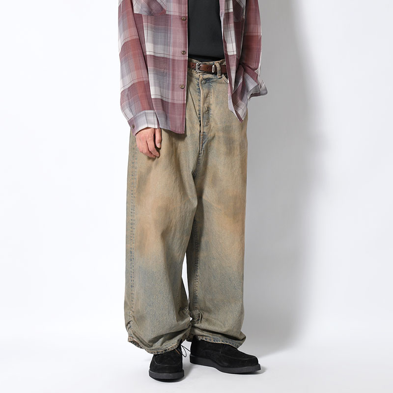 FRESH MAN DENIM WIDE PANTS by EDWIN "USED" -INDIGO-
