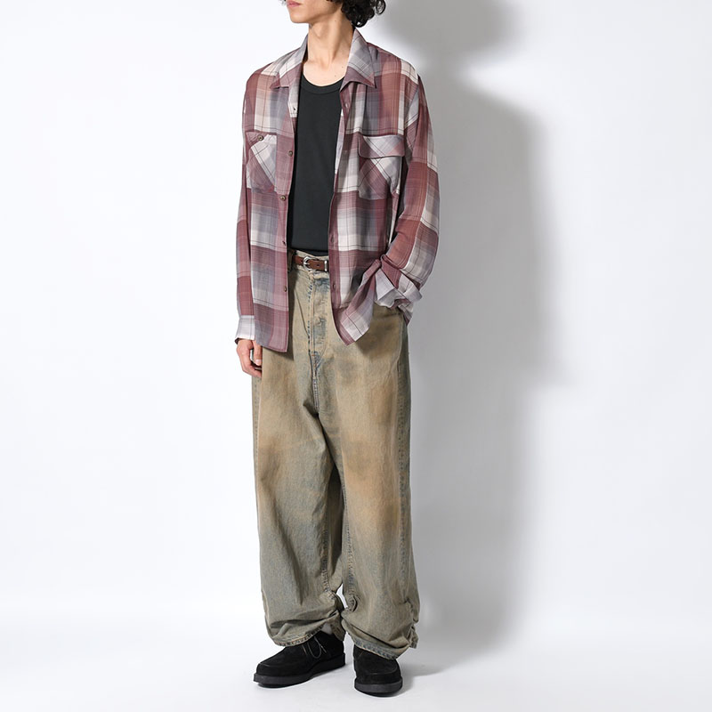 FRESH MAN DENIM WIDE PANTS by EDWIN "USED" -INDIGO-