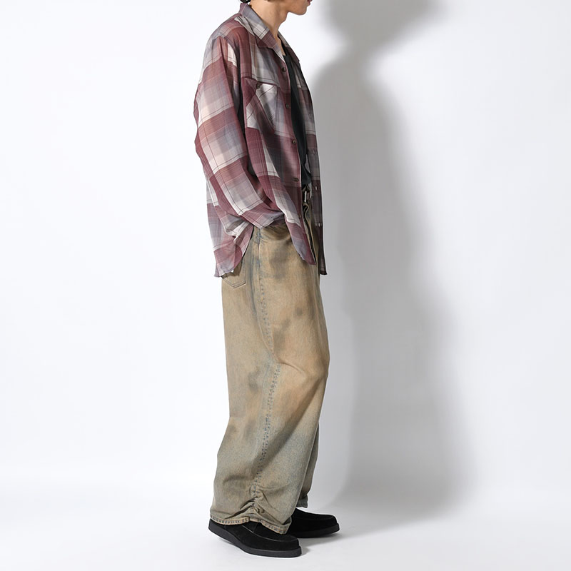 FRESH MAN DENIM WIDE PANTS by EDWIN "USED" -INDIGO-