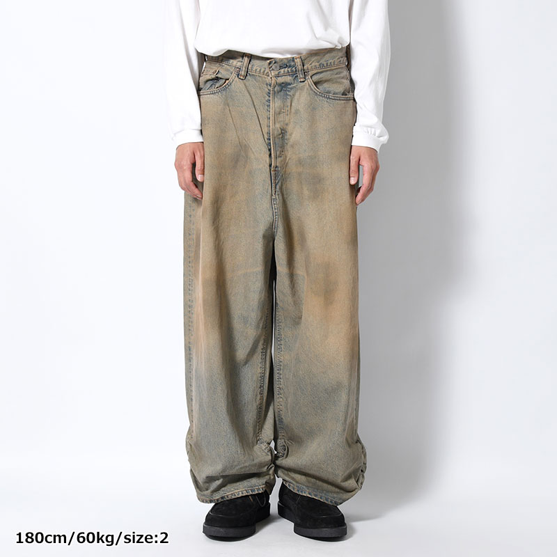 FRESH MAN DENIM WIDE PANTS by EDWIN "USED" -INDIGO-
