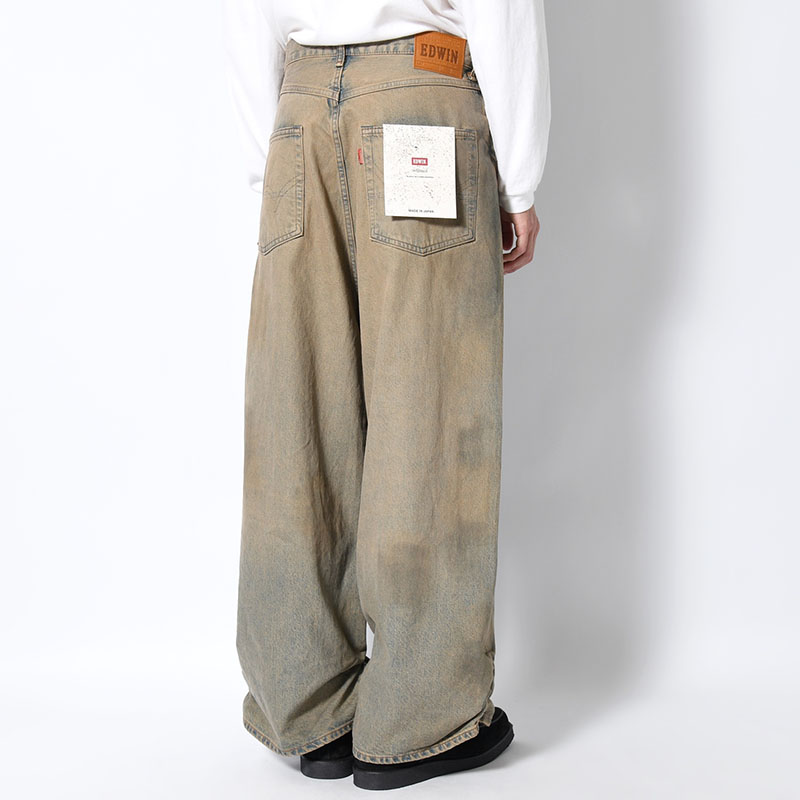 FRESH MAN DENIM WIDE PANTS by EDWIN "USED" -INDIGO-