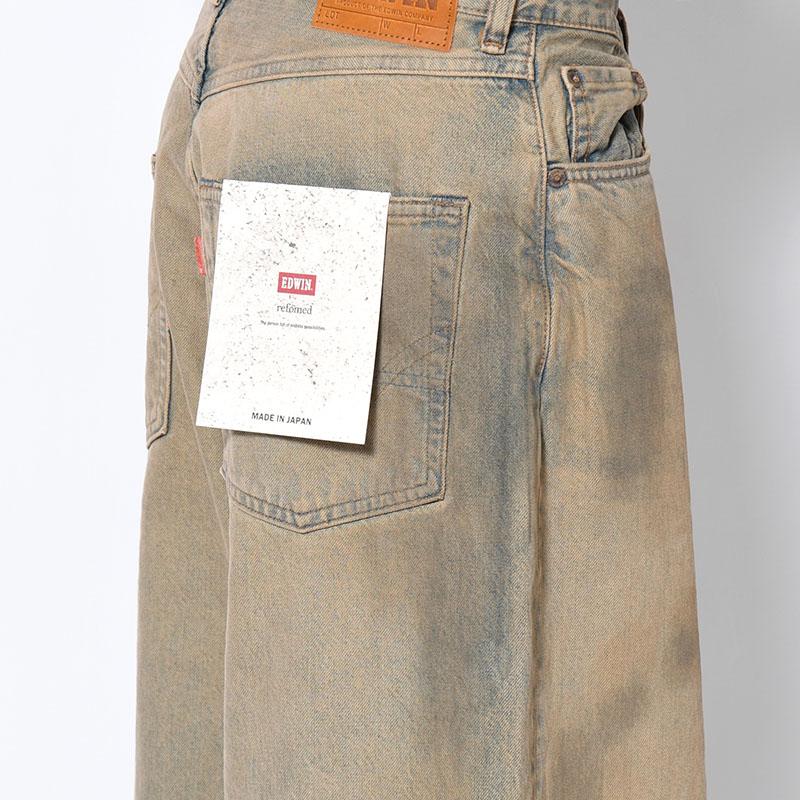 FRESH MAN DENIM WIDE PANTS by EDWIN "USED" -INDIGO-