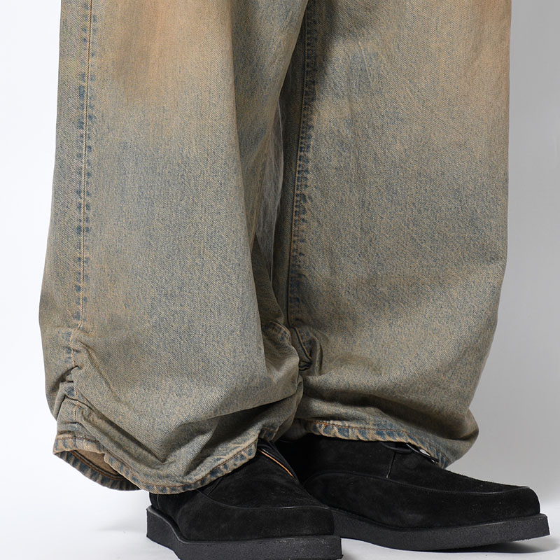 FRESH MAN DENIM WIDE PANTS by EDWIN "USED" -INDIGO-