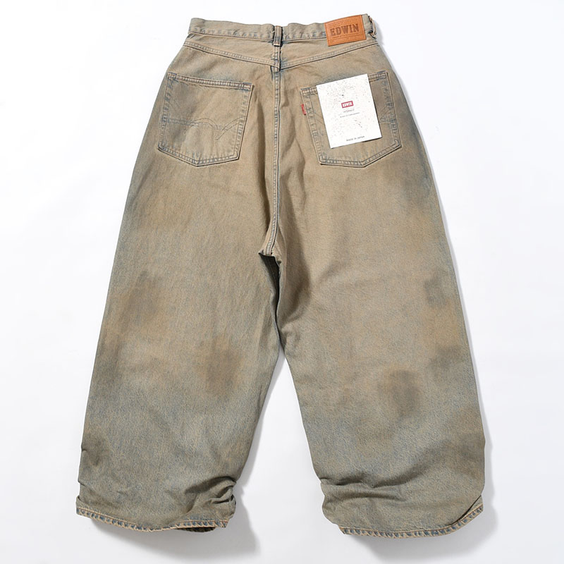 FRESH MAN DENIM WIDE PANTS by EDWIN "USED" -INDIGO-