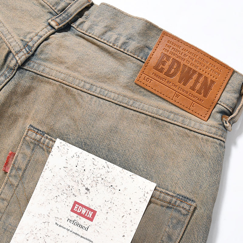 FRESH MAN DENIM WIDE PANTS by EDWIN "USED" -INDIGO-