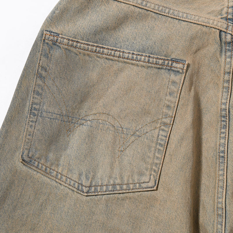 FRESH MAN DENIM WIDE PANTS by EDWIN "USED" -INDIGO-