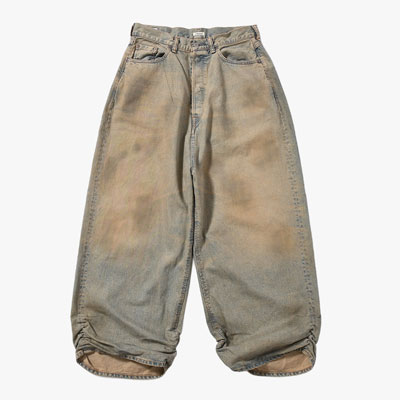 FRESH MAN DENIM WIDE PANTS by EDWIN "USED" -INDIGO-