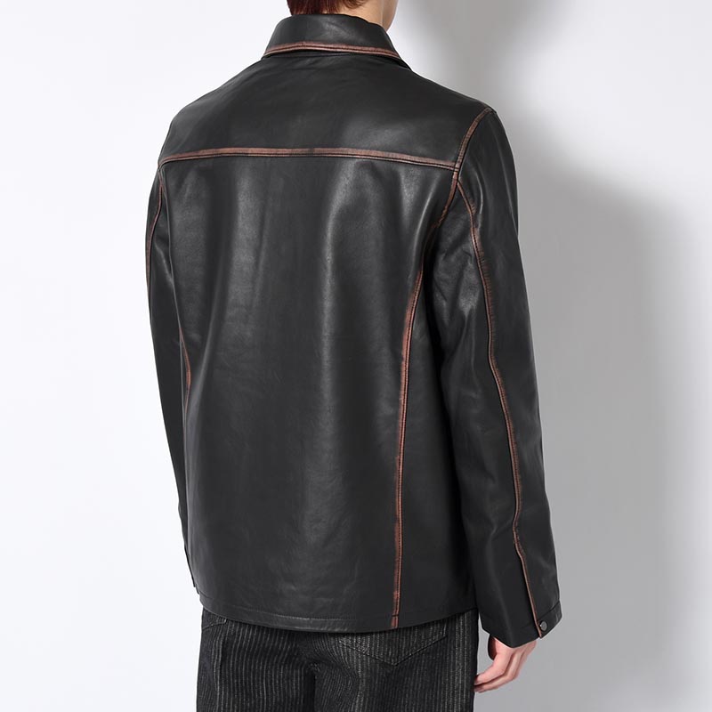 LAMB LEATHER JACKET -REDDISH BROWN VIN-