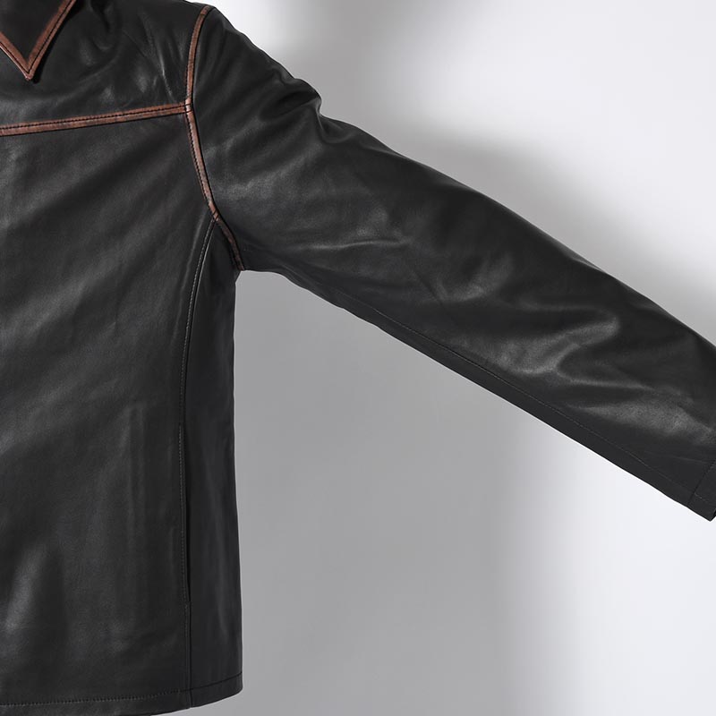 LAMB LEATHER JACKET -REDDISH BROWN VIN-