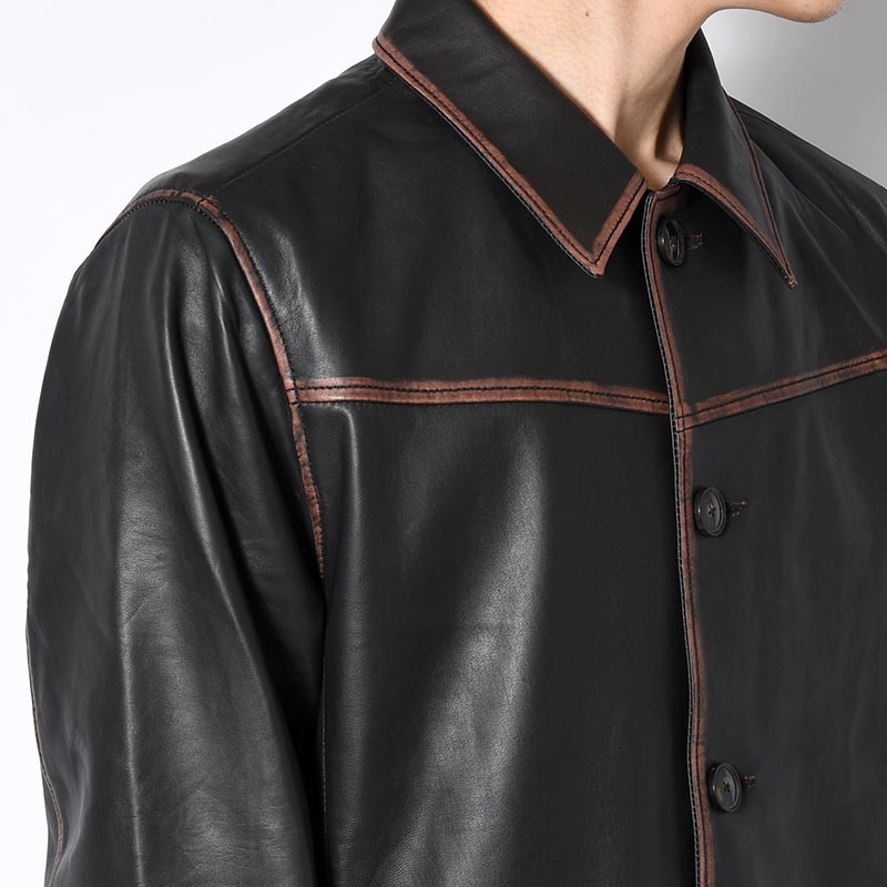 LAMB LEATHER JACKET -REDDISH BROWN VIN-