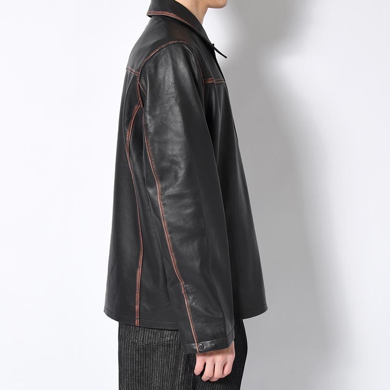 LAMB LEATHER JACKET -REDDISH BROWN VIN-