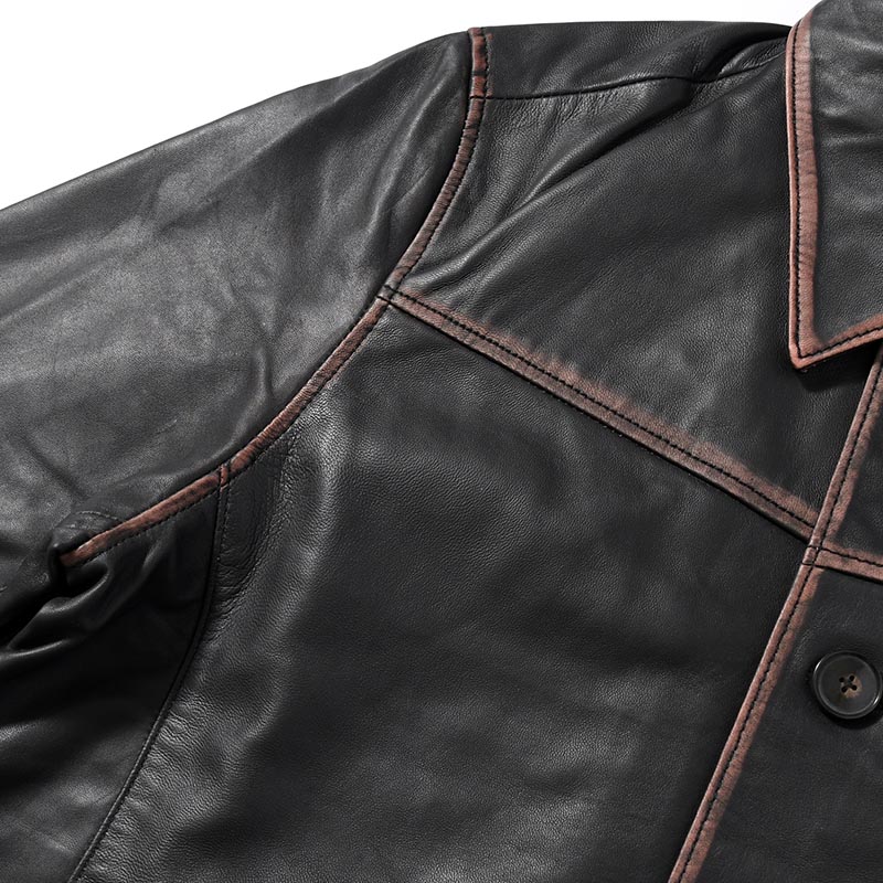 LAMB LEATHER JACKET -REDDISH BROWN VIN-