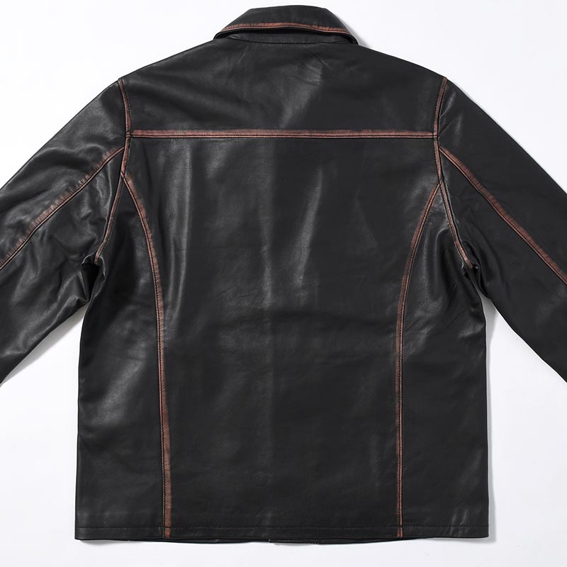 LAMB LEATHER JACKET -REDDISH BROWN VIN-