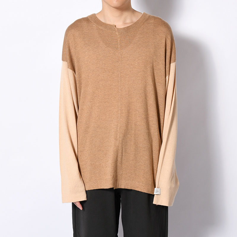 TWOTONE BASEBALL T-SH -DARKCAMEL×OLIVEBROWN-
