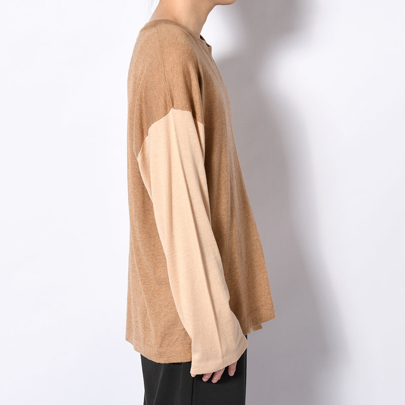 TWOTONE BASEBALL T-SH -DARKCAMEL×OLIVEBROWN-