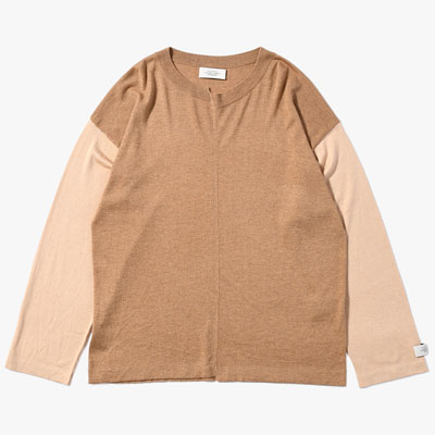 TWOTONE BASEBALL T-SH -DARKCAMEL×OLIVEBROWN-