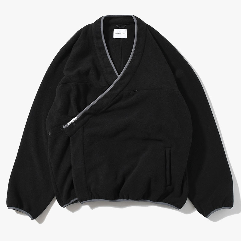 y-COLLAR FLEECE JACKET -4.COLOR-(BLACK)