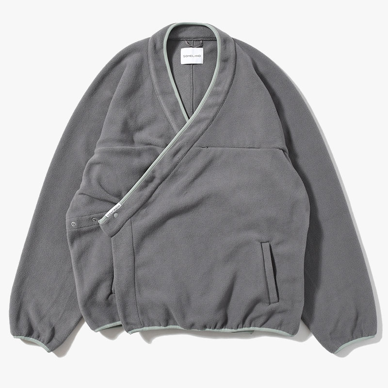 y-COLLAR FLEECE JACKET -4.COLOR-(GRAY)