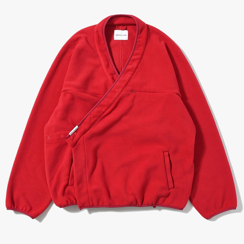 y-COLLAR FLEECE JACKET -4.COLOR-(RED)