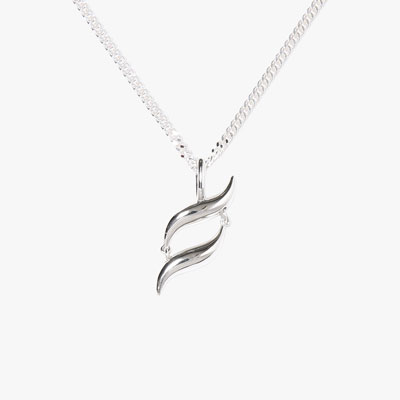 S LOGO SOFT NECKLACE -SILVER-