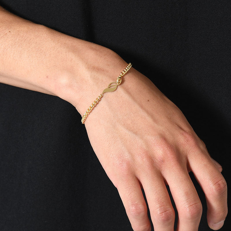 S CHAIN BRACELET 17.5cm -GOLD-