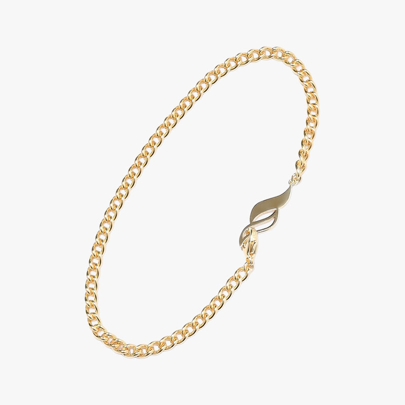S CHAIN BRACELET 19.5cm -GOLD-