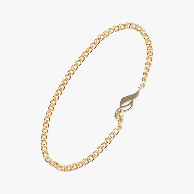 S CHAIN BRACELET 19.5cm -GOLD-