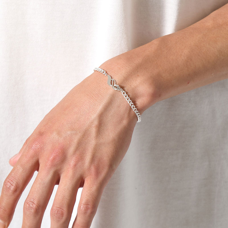 S CHAIN BRACELET 17.5cm -SILVER-