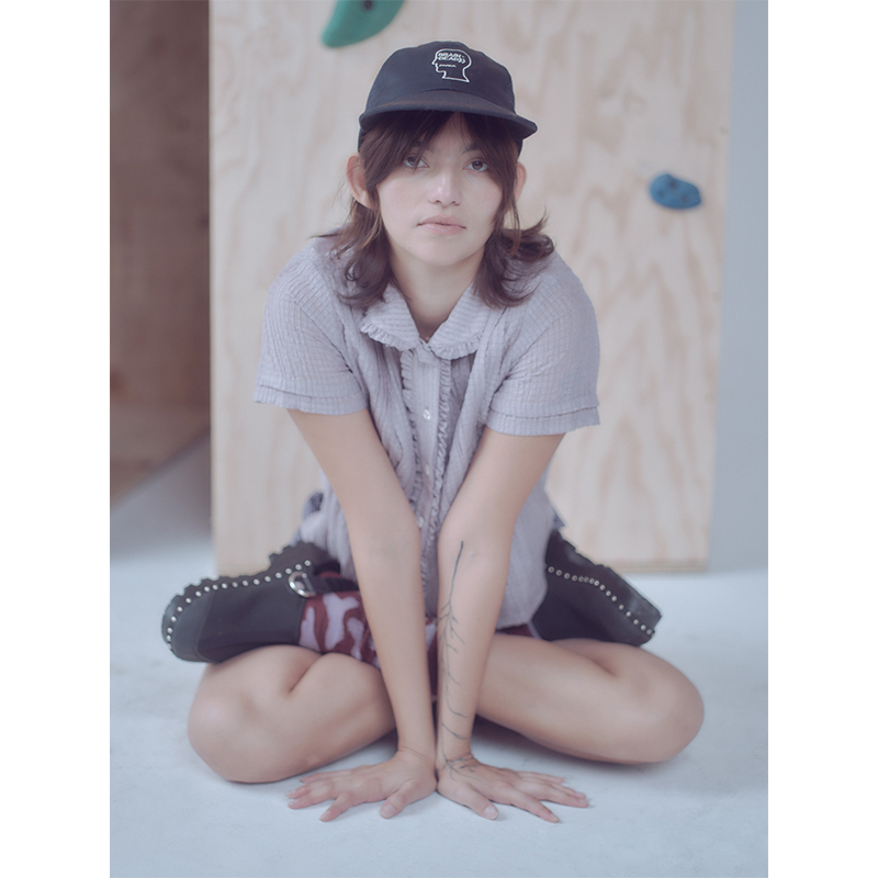 LOGOHEAD LONG BRIM CAP -NAVY-