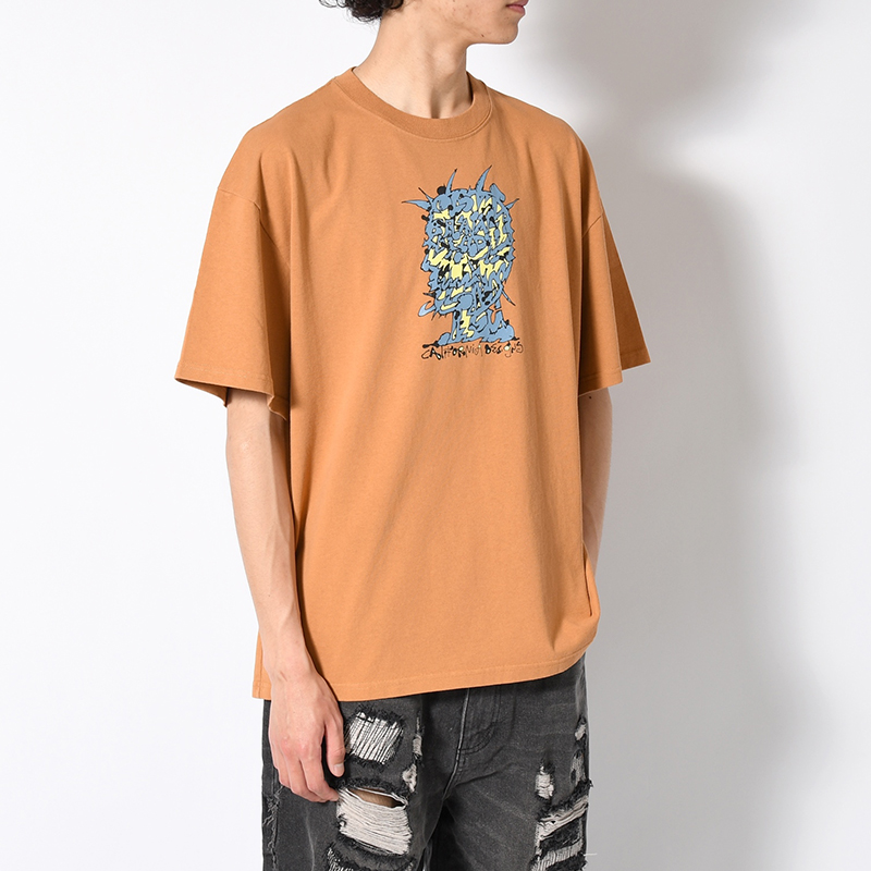 SCRAMBLED HEAD T-SHIRT -CUMIN-